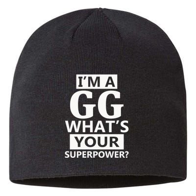 I'm A Gg What's Your Superpower Funny Great Grandma Sustainable Beanie