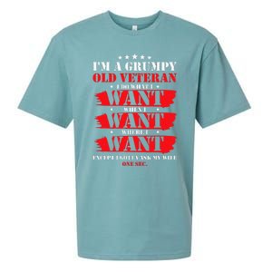 Im A Grumpy Old Veteran Funny Veteran Wife Sueded Cloud Jersey T-Shirt