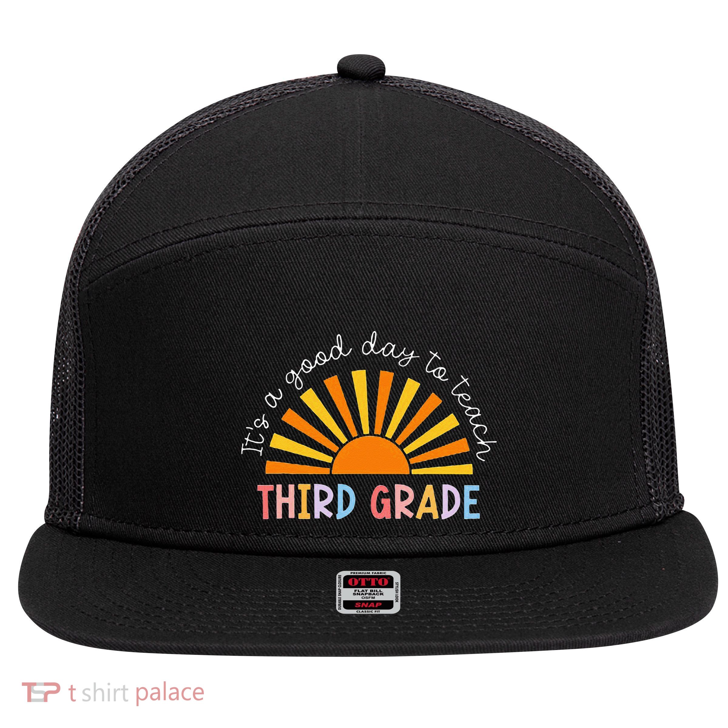 It's A Good Day To Teach 3rd Grade Teacher 7 Panel Mesh Trucker Snapback Hat