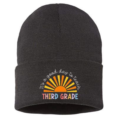 It's A Good Day To Teach 3rd Grade Teacher Sustainable Knit Beanie