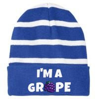 Im A Grape Halloween Grape Costume Striped Beanie with Solid Band