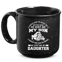 I Asked God To Make Me A Better Man He Sent Me my Son 15oz Campfire Ceramic Mug