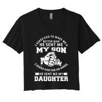 I Asked God To Make Me A Better Man He Sent Me my Son Crop Top