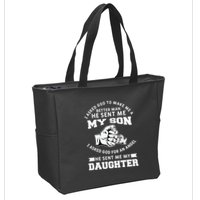 I Asked God To Make Me A Better Man He Sent Me my Son Zip Tote Bag