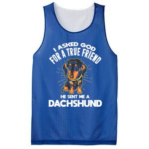 I Asked God For A True Friend Doxie Dad And Mom Dachshund Gift Mesh Reversible Basketball Jersey Tank