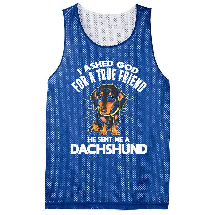 I Asked God For A True Friend Doxie Dad And Mom Dachshund Gift Mesh Reversible Basketball Jersey Tank