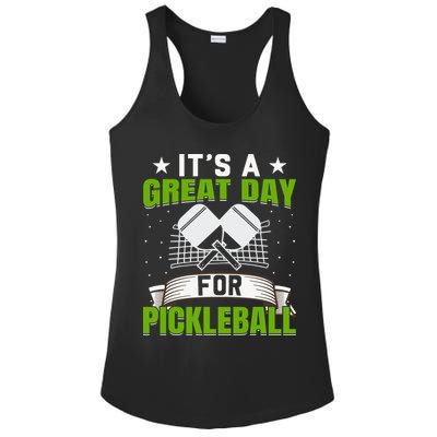 It's A Great Day Pickleball Paddle Gift Ladies PosiCharge Competitor Racerback Tank