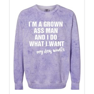 Im A Grown Ass And I Do What My Dog Wants Funny Gift Colorblast Crewneck Sweatshirt