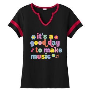 It's A Good Day To Make Groovy Music Teacher Ladies Halftime Notch Neck Tee