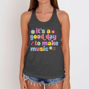 It's A Good Day To Make Groovy Music Teacher Women's Knotted Racerback Tank