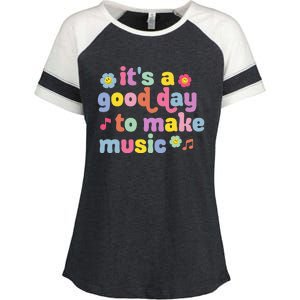 It's A Good Day To Make Groovy Music Teacher Enza Ladies Jersey Colorblock Tee