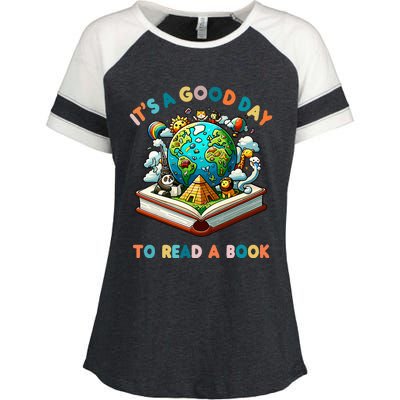 Its A Good Day To Read A Book World Enza Ladies Jersey Colorblock Tee