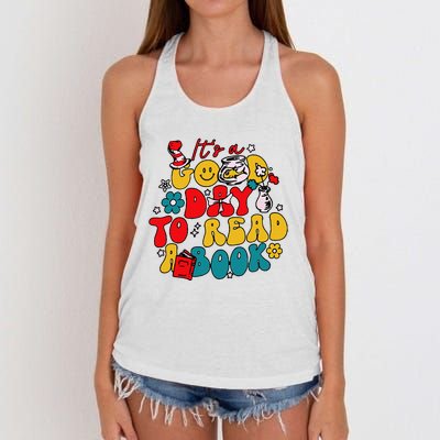 Its A Good Day To Read A Book Reading Day Women's Knotted Racerback Tank