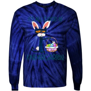 It's All Good In Kindergarten Funny Cat Bunny Costume Easter Day Easter Eggs Tie-Dye Long Sleeve Shirt