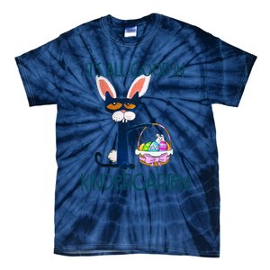 It's All Good In Kindergarten Funny Cat Bunny Costume Easter Day Easter Eggs Tie-Dye T-Shirt