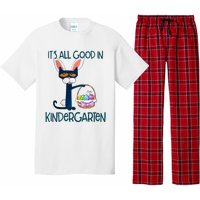 It's All Good In Kindergarten Funny Cat Bunny Costume Easter Day Easter Eggs Pajama Set