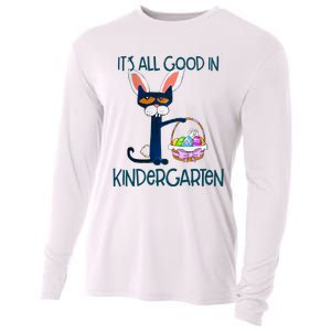 It's All Good In Kindergarten Funny Cat Bunny Costume Easter Day Easter Eggs Cooling Performance Long Sleeve Crew