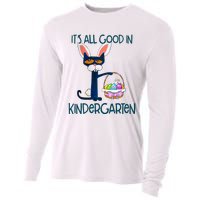 It's All Good In Kindergarten Funny Cat Bunny Costume Easter Day Easter Eggs Cooling Performance Long Sleeve Crew