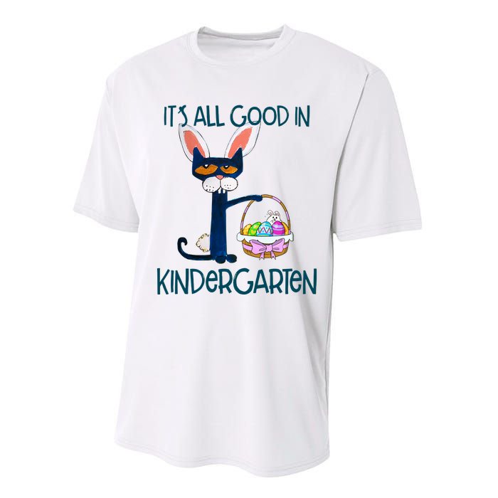 It's All Good In Kindergarten Funny Cat Bunny Costume Easter Day Easter Eggs Performance Sprint T-Shirt