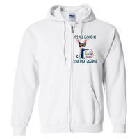 It's All Good In Kindergarten Funny Cat Bunny Costume Easter Day Easter Eggs Full Zip Hoodie