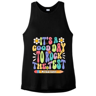 ItS A Good Day To Rock The Test Groovy Testing Motivation Ladies PosiCharge Tri-Blend Wicking Tank