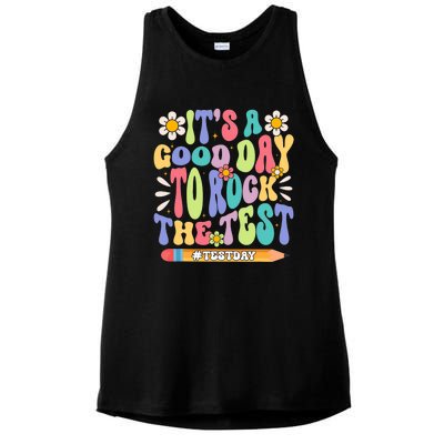 ItS A Good Day To Rock The Test Groovy Testing Motivation Ladies PosiCharge Tri-Blend Wicking Tank