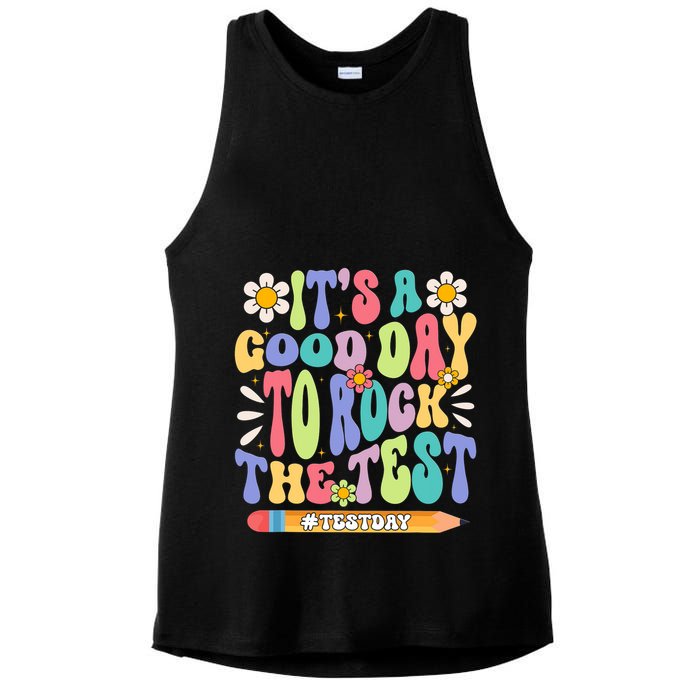 ItS A Good Day To Rock The Test Groovy Testing Motivation Ladies PosiCharge Tri-Blend Wicking Tank