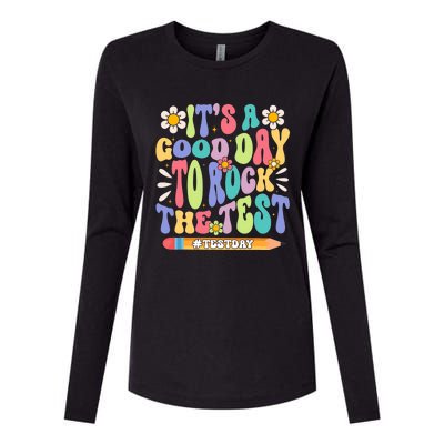 ItS A Good Day To Rock The Test Groovy Testing Motivation Womens Cotton Relaxed Long Sleeve T-Shirt