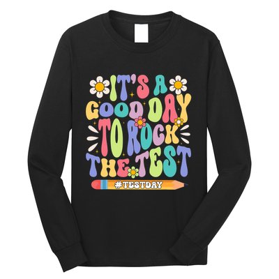 ItS A Good Day To Rock The Test Groovy Testing Motivation Long Sleeve Shirt