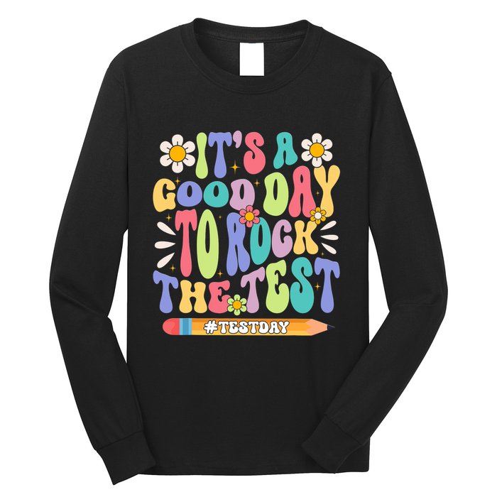 ItS A Good Day To Rock The Test Groovy Testing Motivation Long Sleeve Shirt