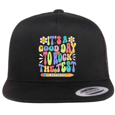 ItS A Good Day To Rock The Test Groovy Testing Motivation Flatbill Hat