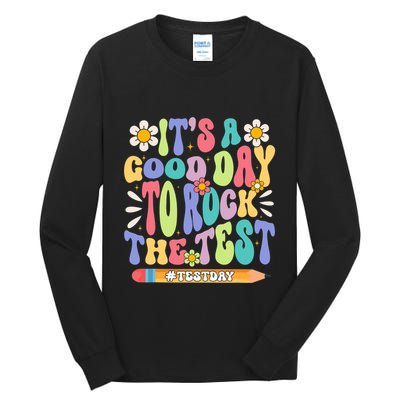 ItS A Good Day To Rock The Test Groovy Testing Motivation Tall Long Sleeve T-Shirt