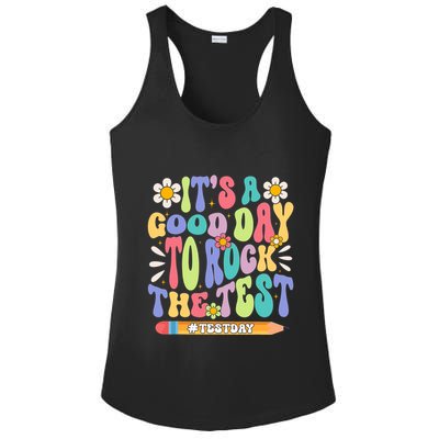 ItS A Good Day To Rock The Test Groovy Testing Motivation Ladies PosiCharge Competitor Racerback Tank