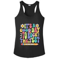 ItS A Good Day To Rock The Test Groovy Testing Motivation Ladies PosiCharge Competitor Racerback Tank
