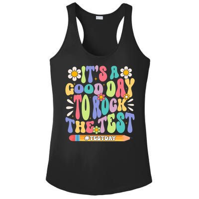 ItS A Good Day To Rock The Test Groovy Testing Motivation Ladies PosiCharge Competitor Racerback Tank