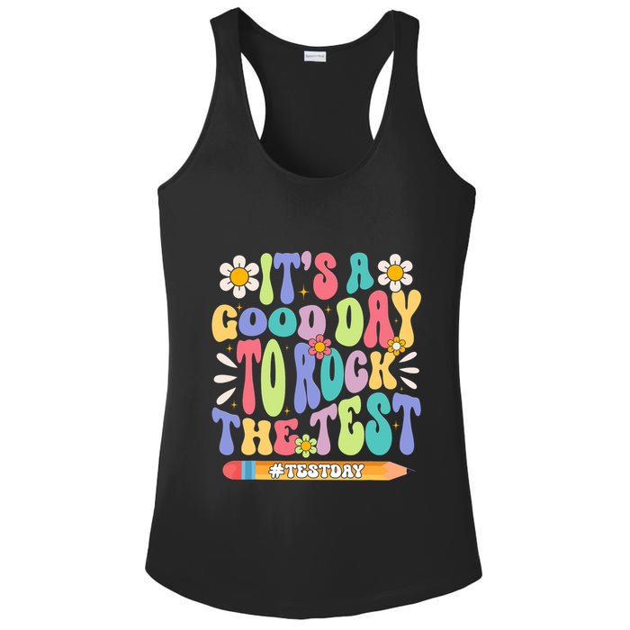 ItS A Good Day To Rock The Test Groovy Testing Motivation Ladies PosiCharge Competitor Racerback Tank