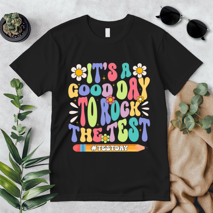 ItS A Good Day To Rock The Test Groovy Testing Motivation Premium T-Shirt
