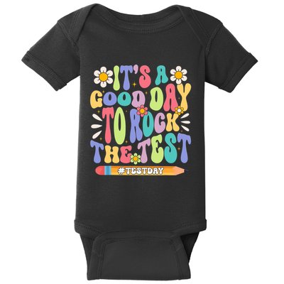 ItS A Good Day To Rock The Test Groovy Testing Motivation Baby Bodysuit