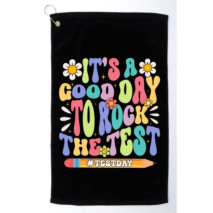 ItS A Good Day To Rock The Test Groovy Testing Motivation Golf Towel