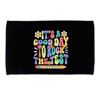 ItS A Good Day To Rock The Test Groovy Testing Motivation Microfiber Hand Towel