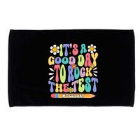 ItS A Good Day To Rock The Test Groovy Testing Motivation Microfiber Hand Towel