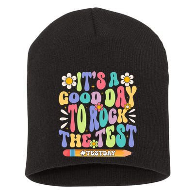 ItS A Good Day To Rock The Test Groovy Testing Motivation Short Acrylic Beanie