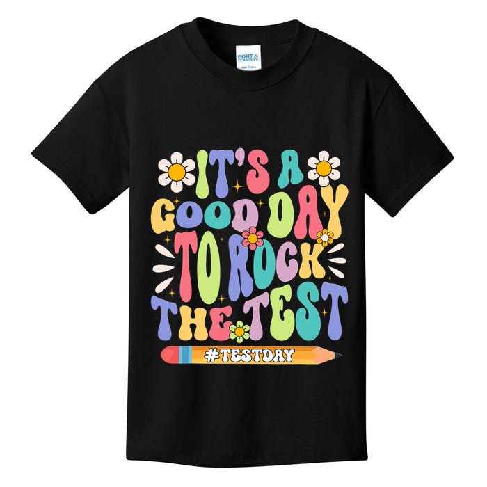 ItS A Good Day To Rock The Test Groovy Testing Motivation Kids T-Shirt