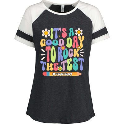 ItS A Good Day To Rock The Test Groovy Testing Motivation Enza Ladies Jersey Colorblock Tee