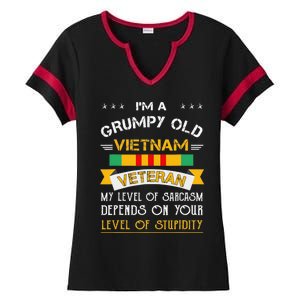 Im A Grumpy Old Vietnam Veteran Ladies Halftime Notch Neck Tee