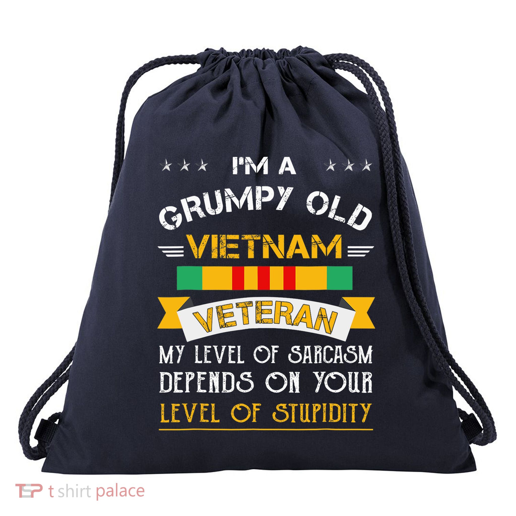 Im A Grumpy Old Vietnam Veteran Drawstring Bag