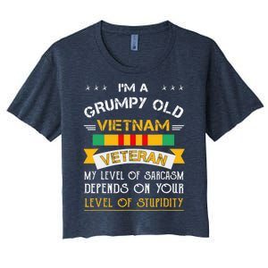 Im A Grumpy Old Vietnam Veteran Women's Crop Top Tee