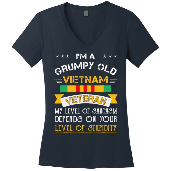 Im A Grumpy Old Vietnam Veteran Women's V-Neck T-Shirt