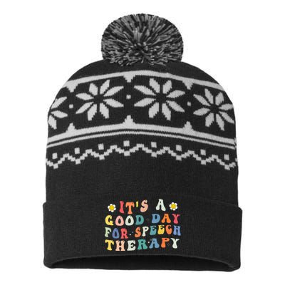 Its A Good Day For Speech Therapy Speech Pathologist SLP USA-Made Snowflake Beanie