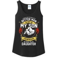 I Asked God To Make Me A Better Man He Sent Me My Son Ladies Essential Tank